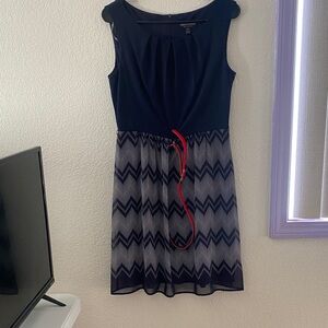 Navy and White Dress